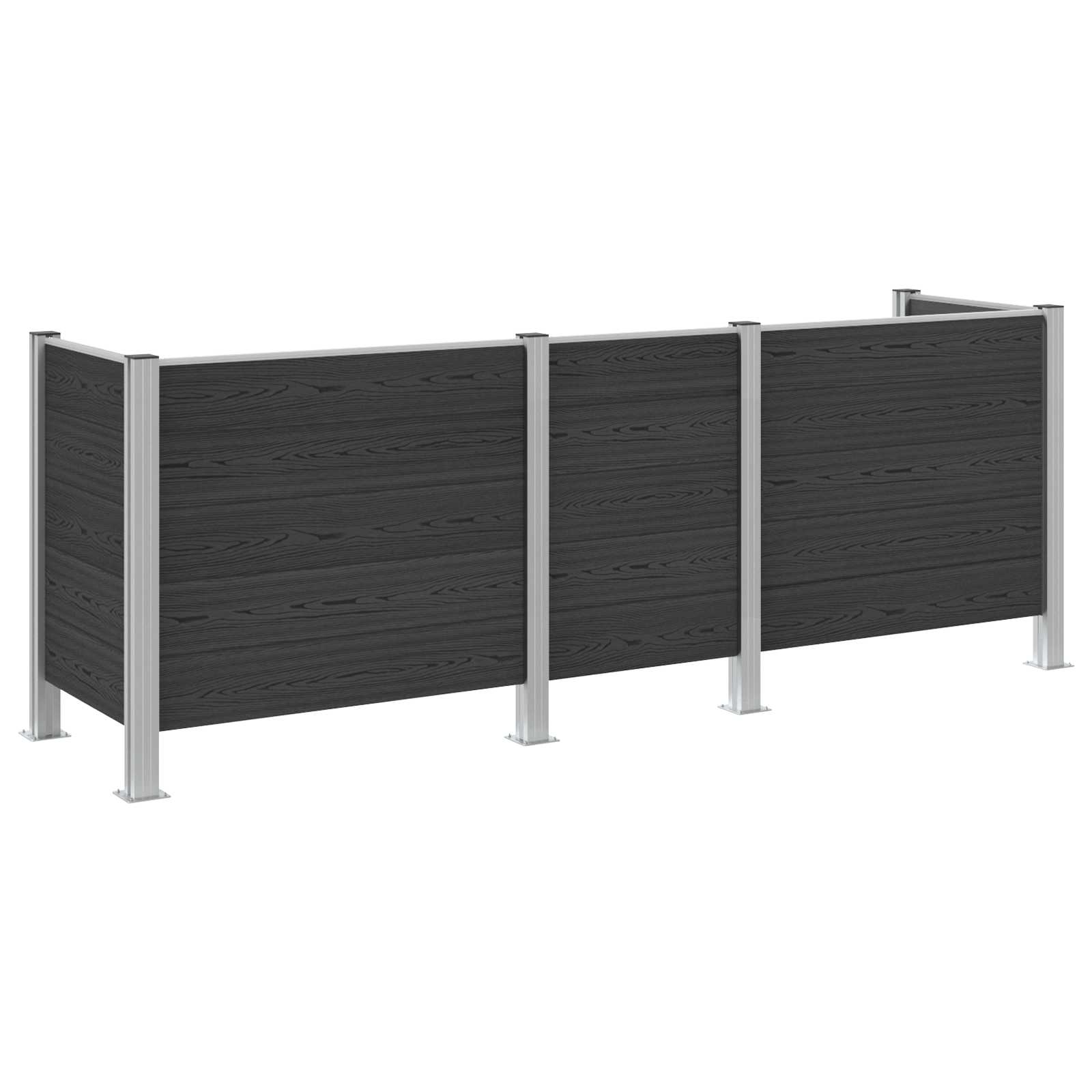 Recinzione Contenitore per Rifiuti Grigio 315 x 85 x 115 cm