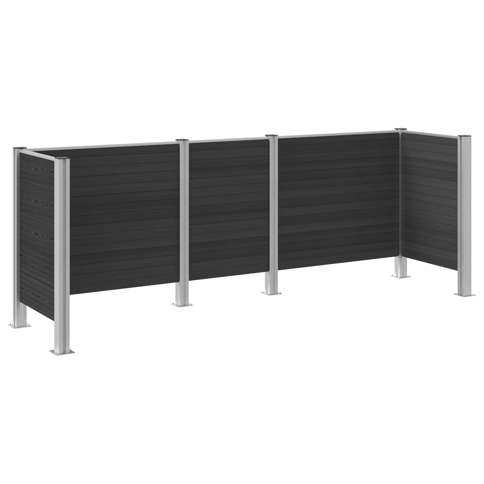 Recinzione Contenitore per Rifiuti Grigio 315 x 85 x 115 cm