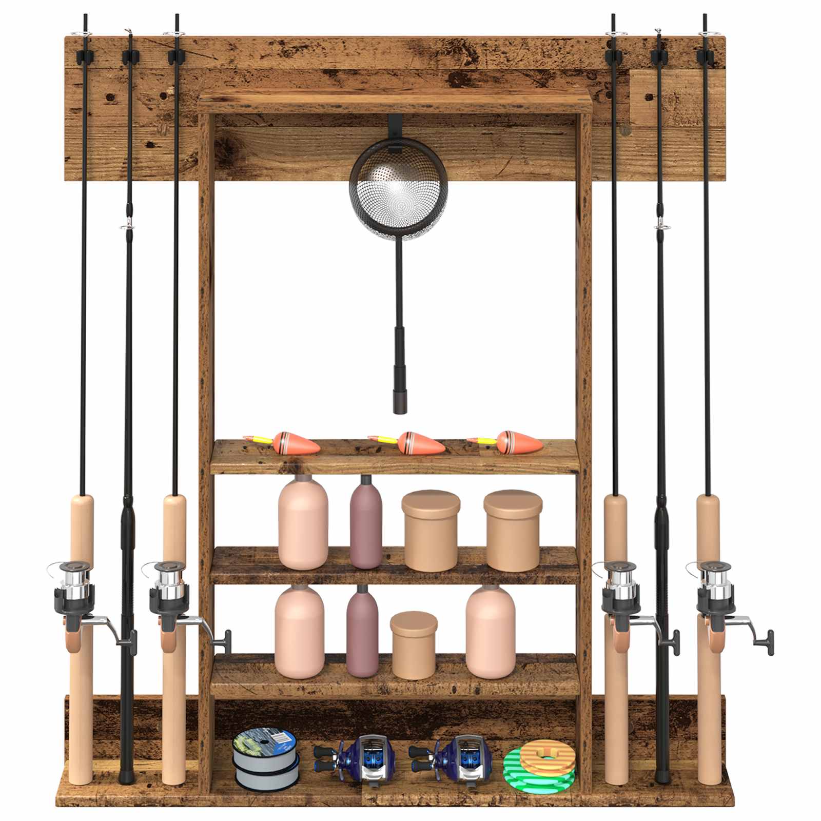 Supporto per canna da pesca da parete Legno ingegnerizzato