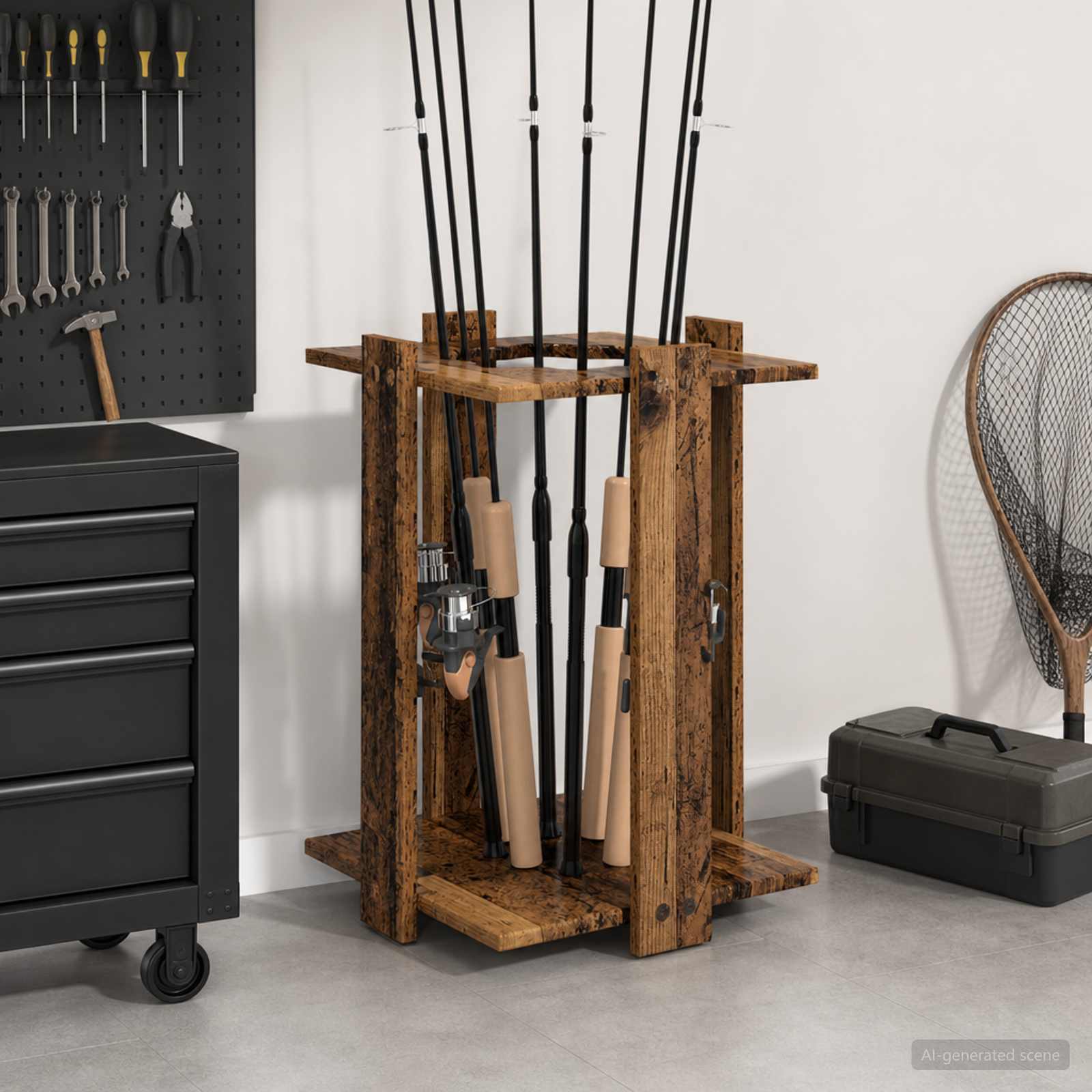 Supporto per canne da pesca Legno ingegnerizzato
