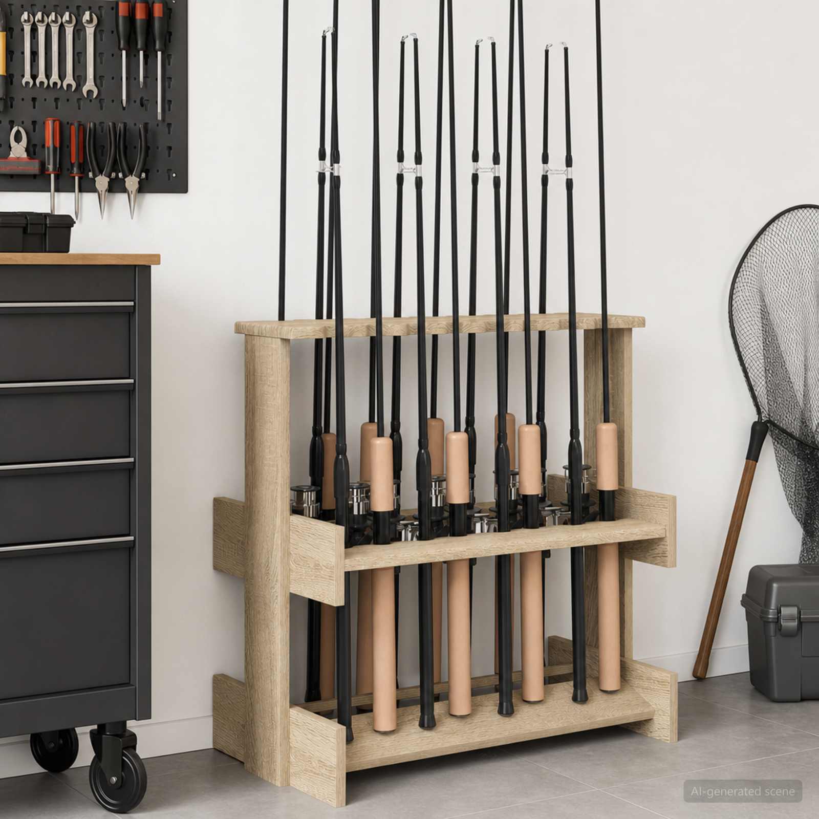 Supporto per canne da pesca Legno ingegnerizzato
