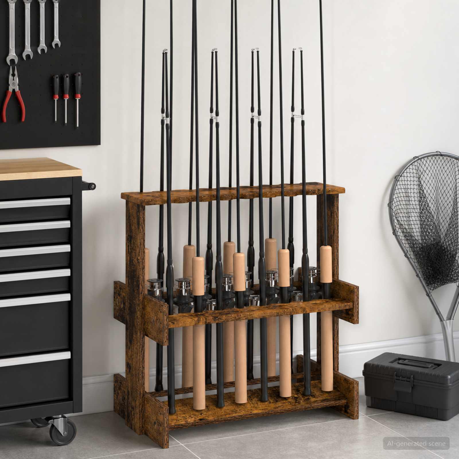 Supporto per canne da pesca Legno ingegnerizzato