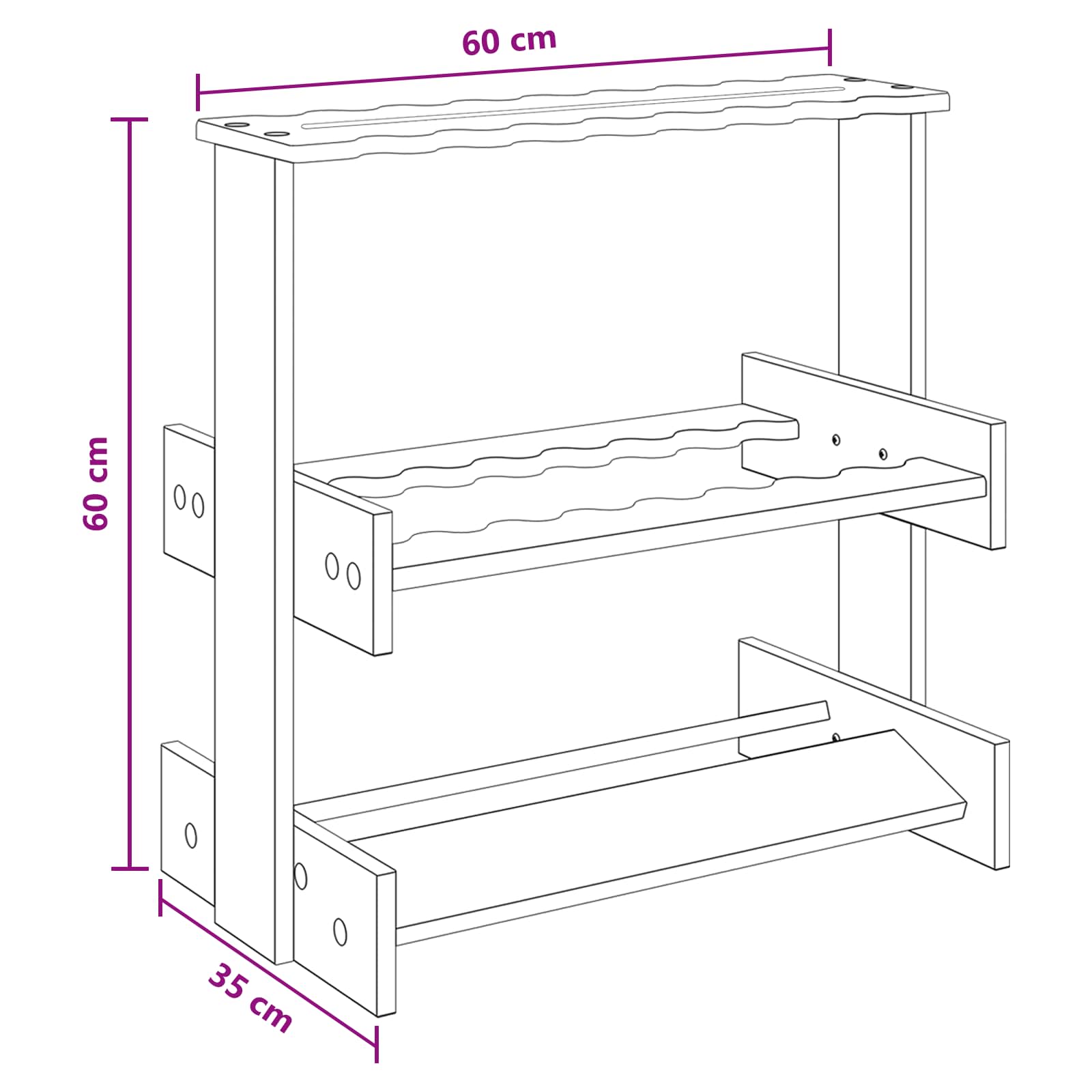 Supporto per canne da pesca Legno ingegnerizzato