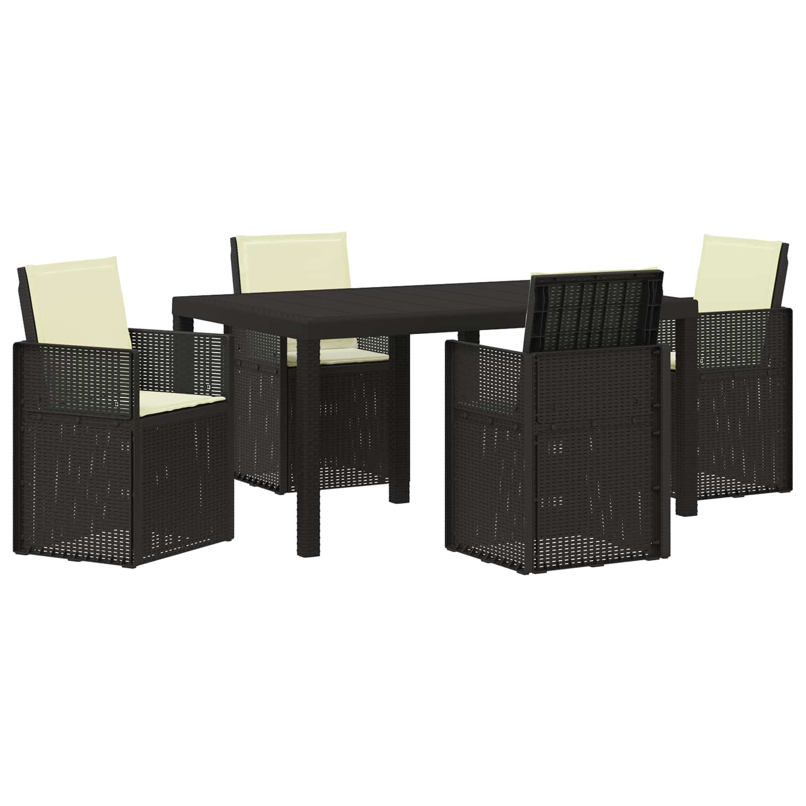 Set da Pranzo per Giardino 5 pz Antracite e Crema PP