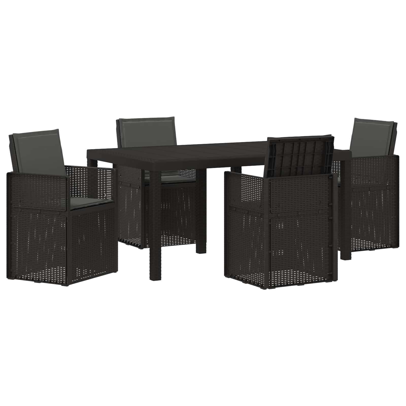 Set da Pranzo per Giardino 5 pz Antracite PP