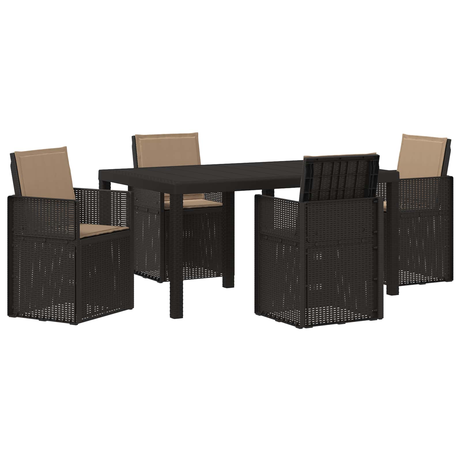 Set da Pranzo per Giardino 5 pz Antracite e Tortora PP