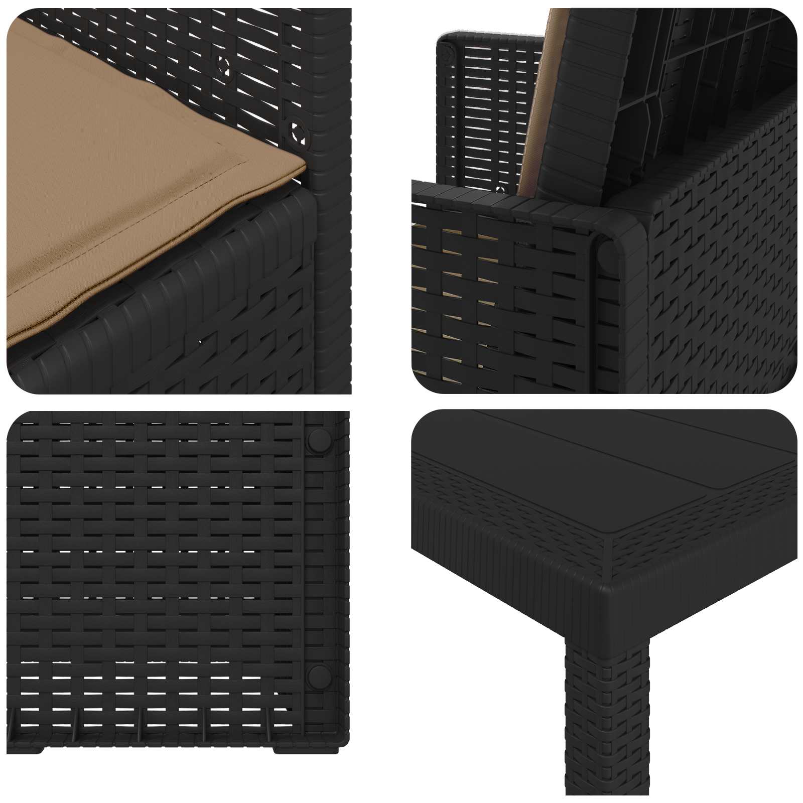 Set da Pranzo per Giardino 5 pz Antracite e Tortora PP