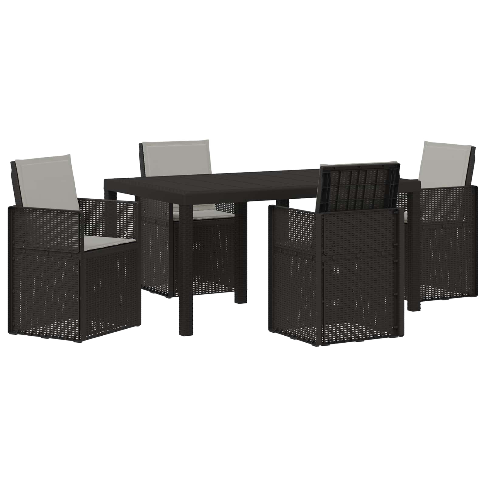 Set da Pranzo per Giardino 5 pz Antracite e Grigio chiaro PP