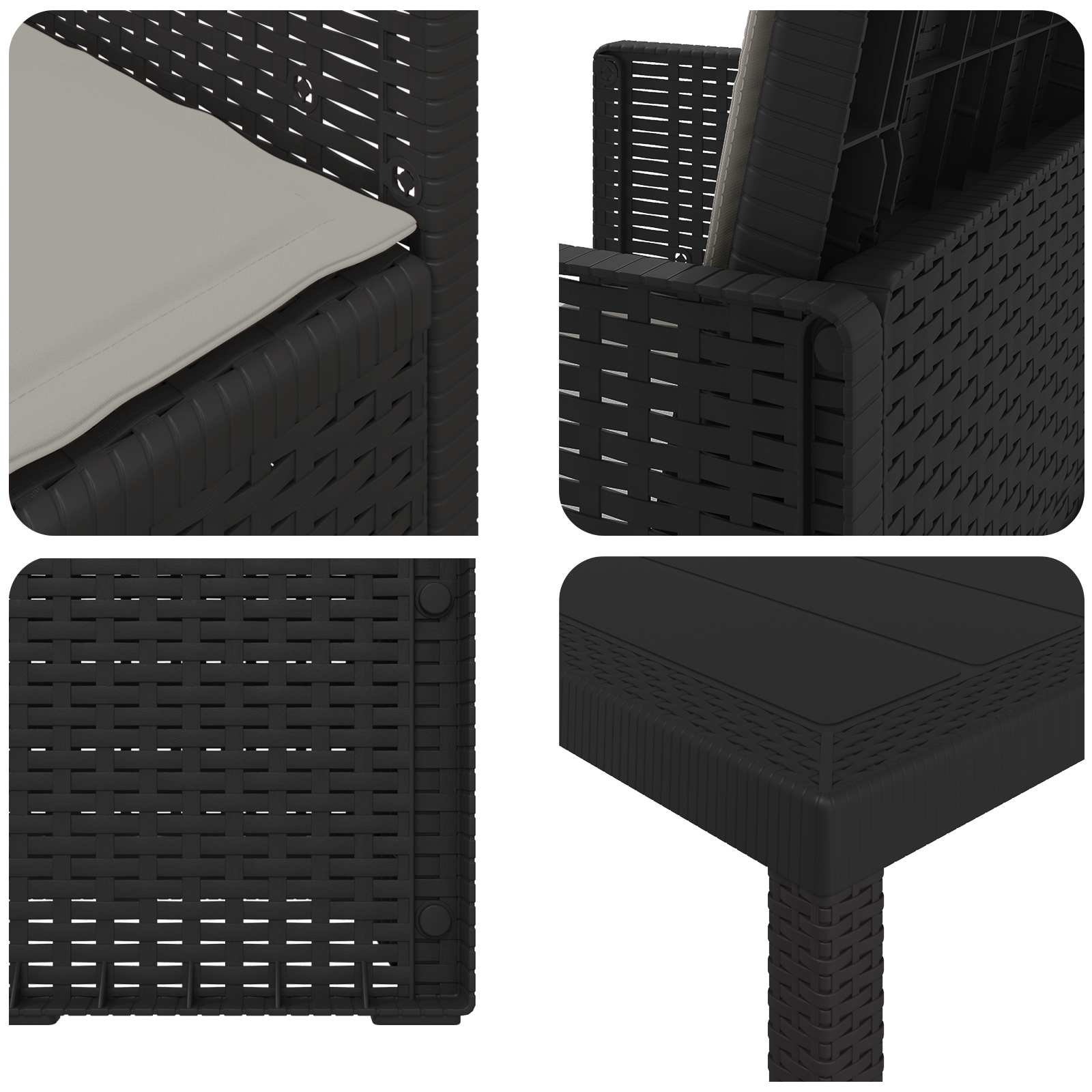 Set da Pranzo per Giardino 5 pz Antracite e Grigio chiaro PP