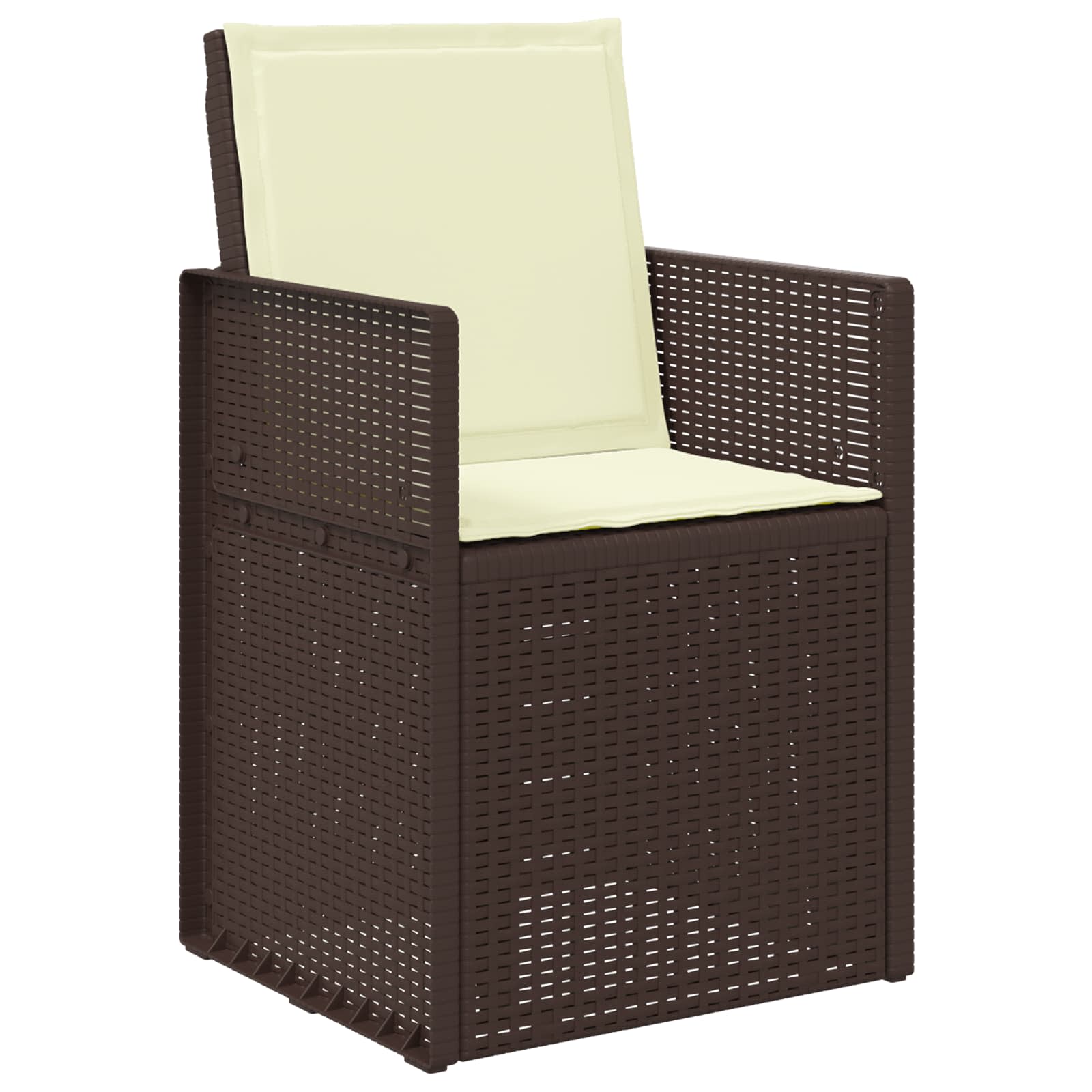Set da Pranzo per Giardino 5 pz Marrone e Crema PP