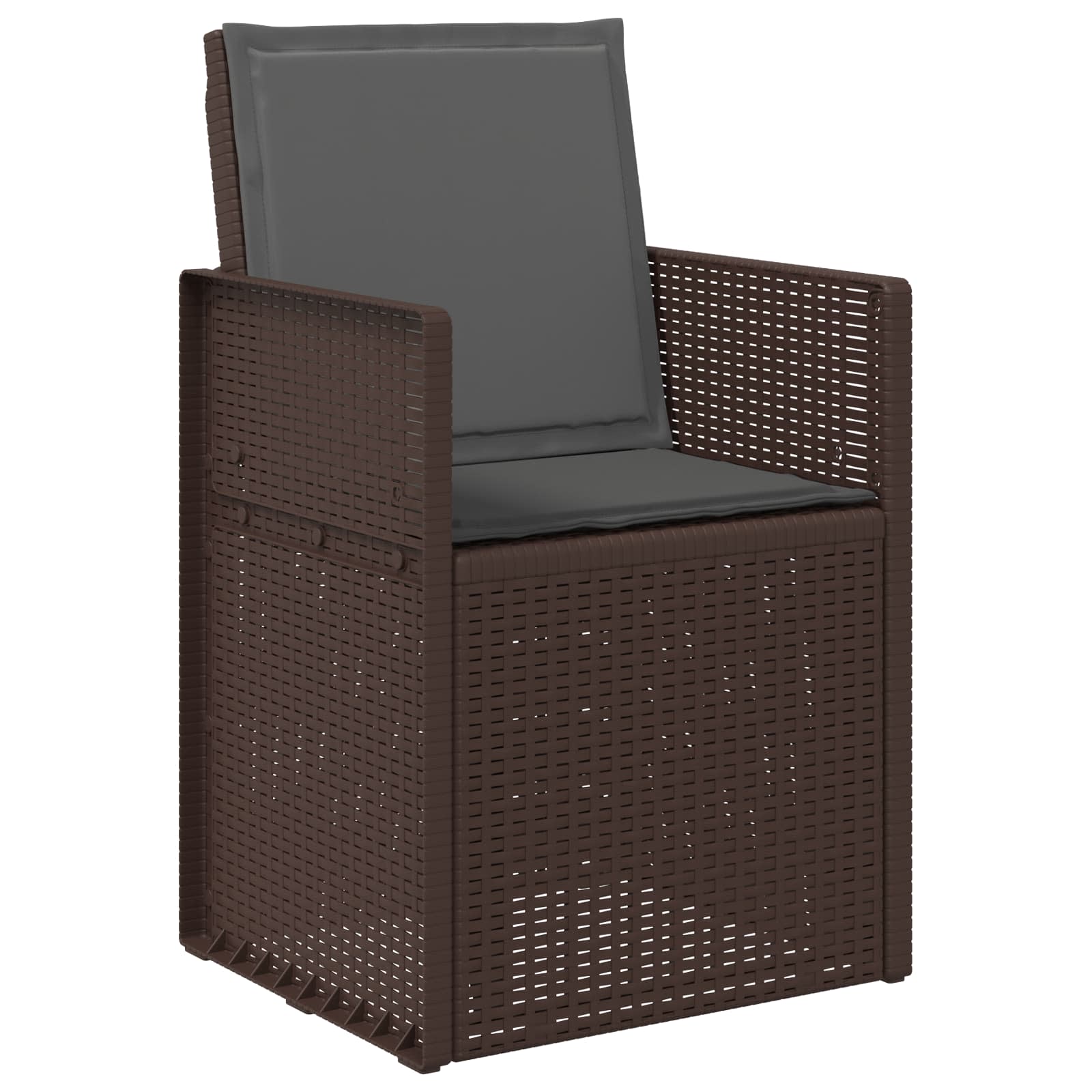 Set da Pranzo per Giardino 5 pz Marrone e Antracite PP