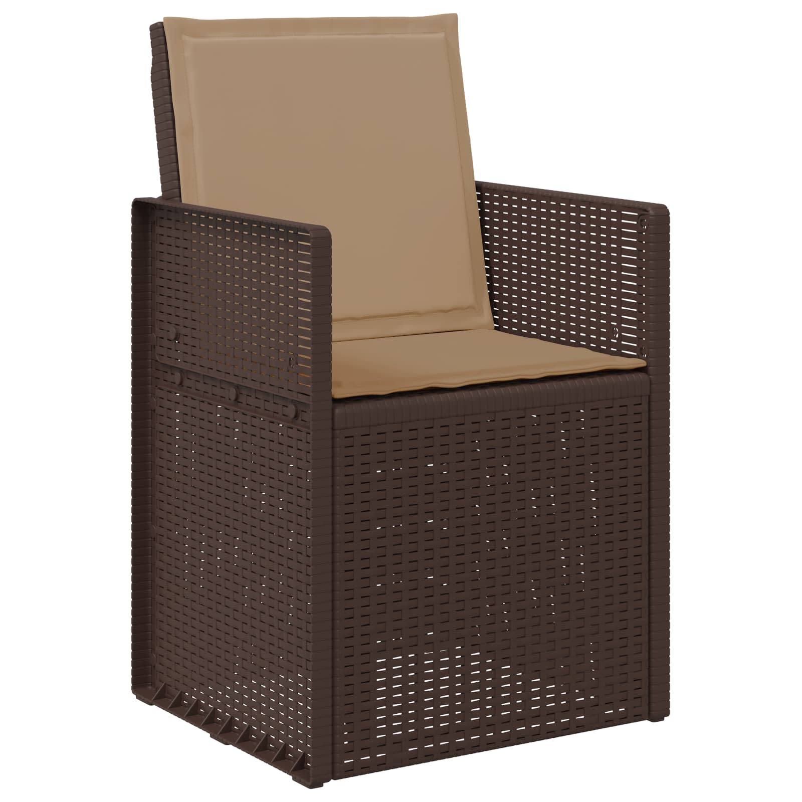 Set da Pranzo per Giardino 5 pz Marrone e Tortora PP