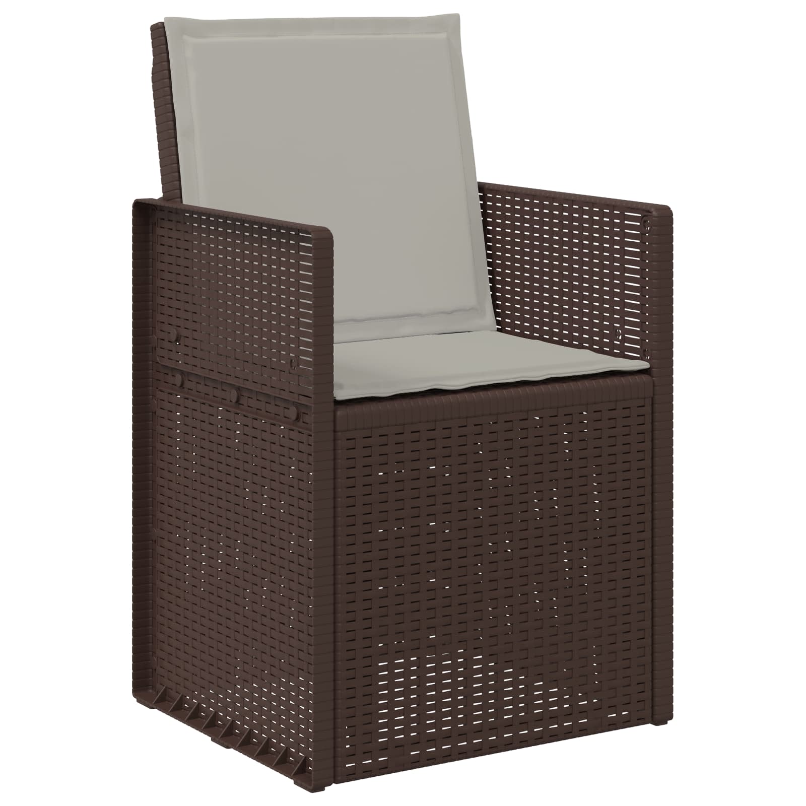 Set da Pranzo per Giardino 5 pz Marrone e Grigio Chiaro PP