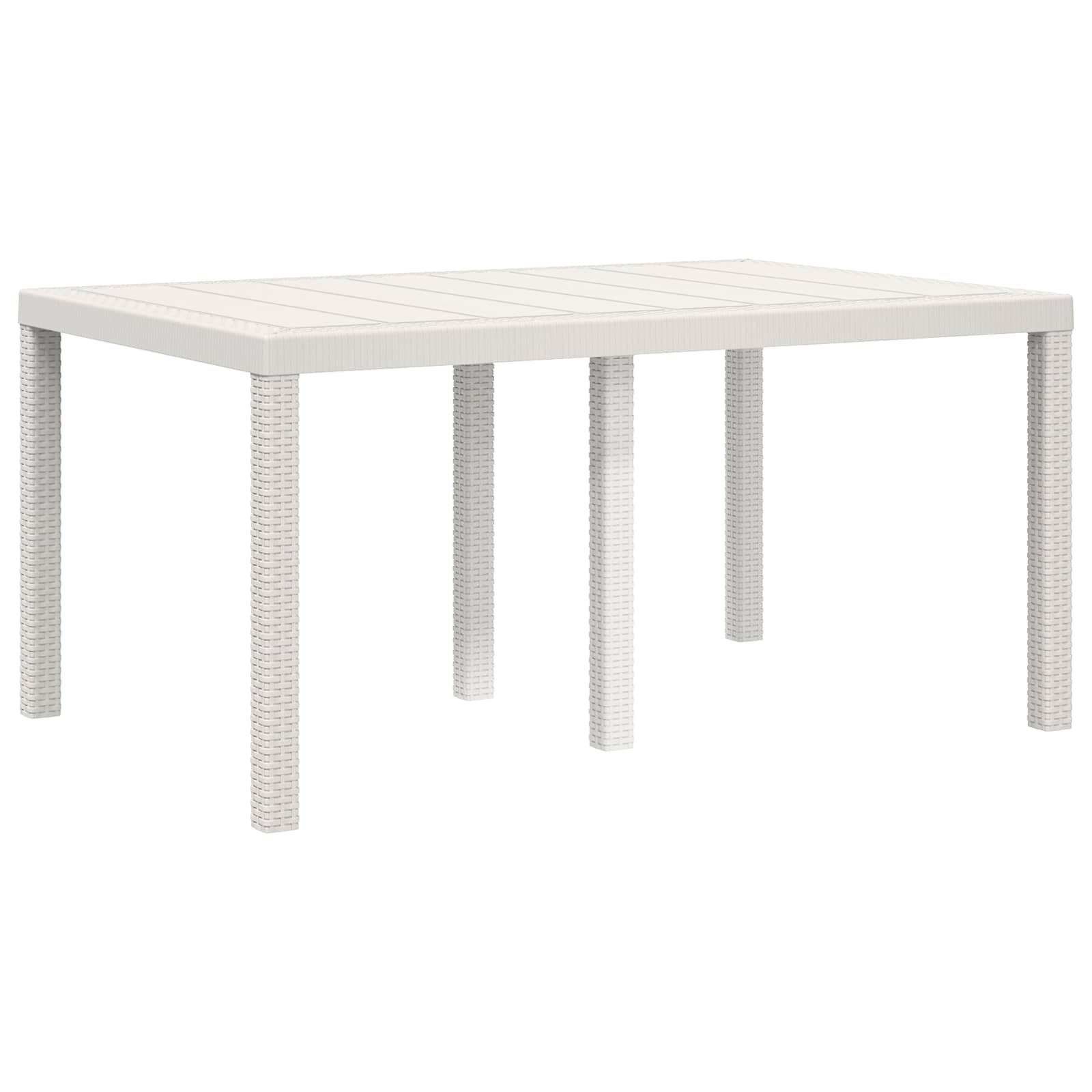 Set da Pranzo per Giardino 5 pz Bianco e Crema PP