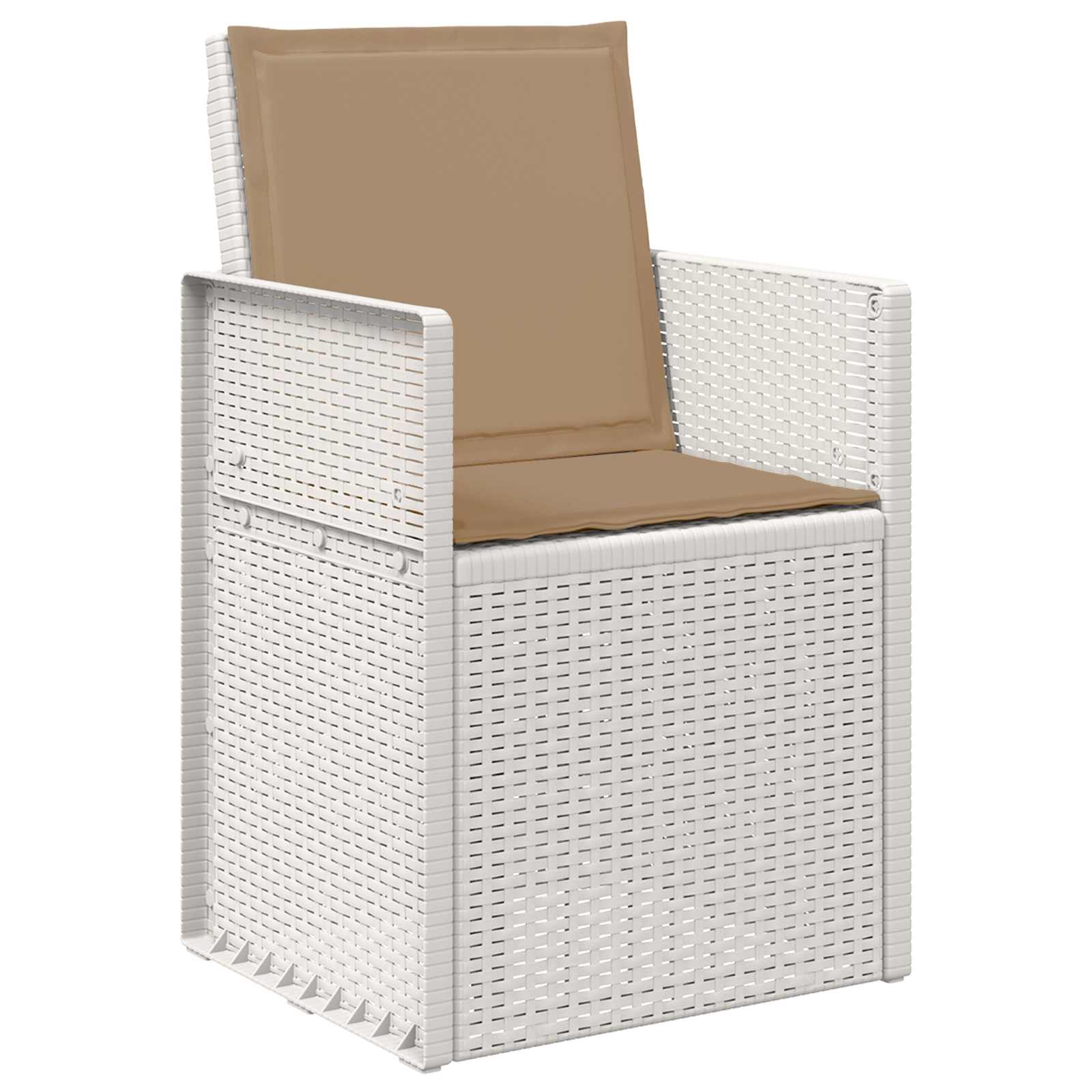 Set da Pranzo per Giardino 5 pz Bianco e Tortora PP