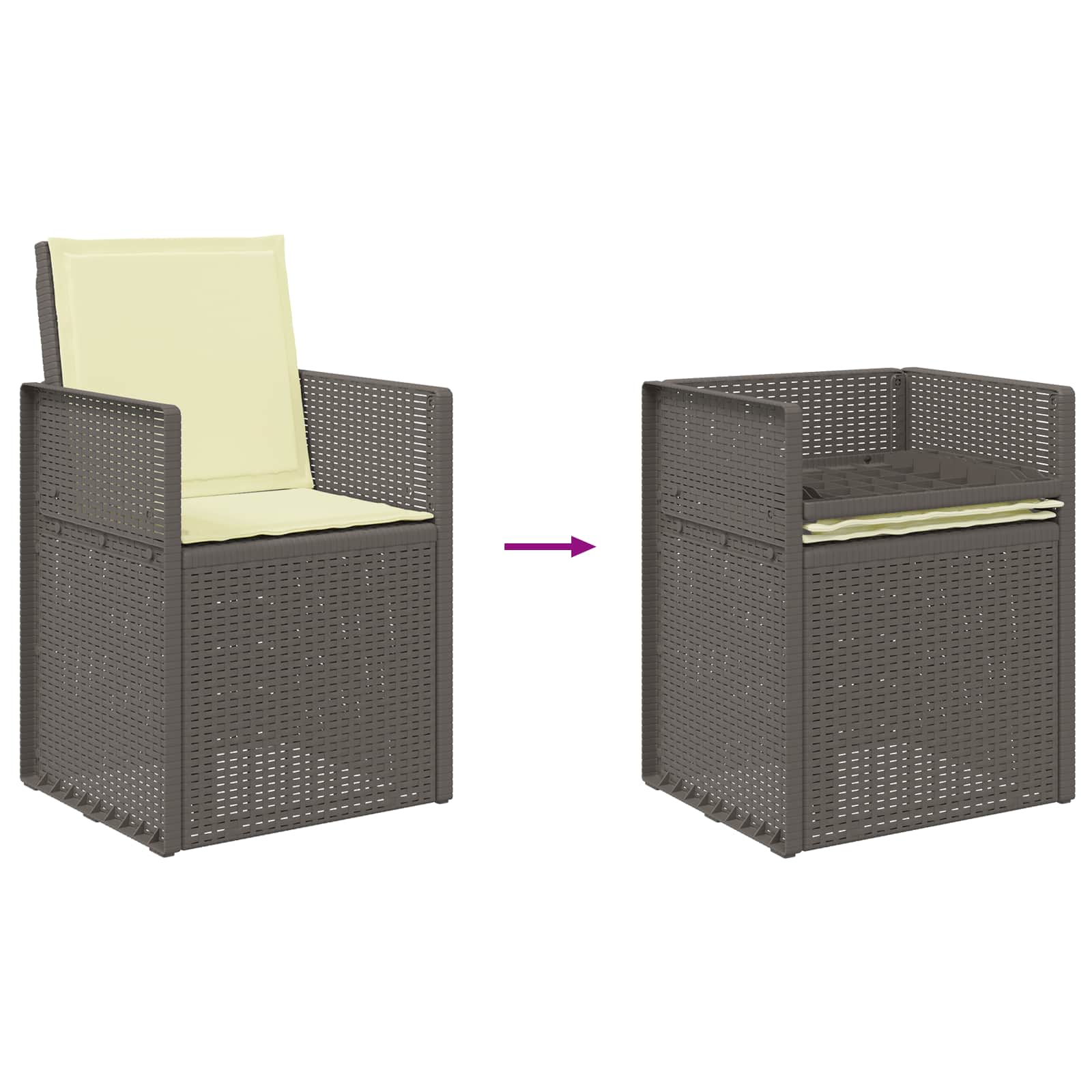 Set da Pranzo per Giardino 5 pz Grigio chiaro e panna PP