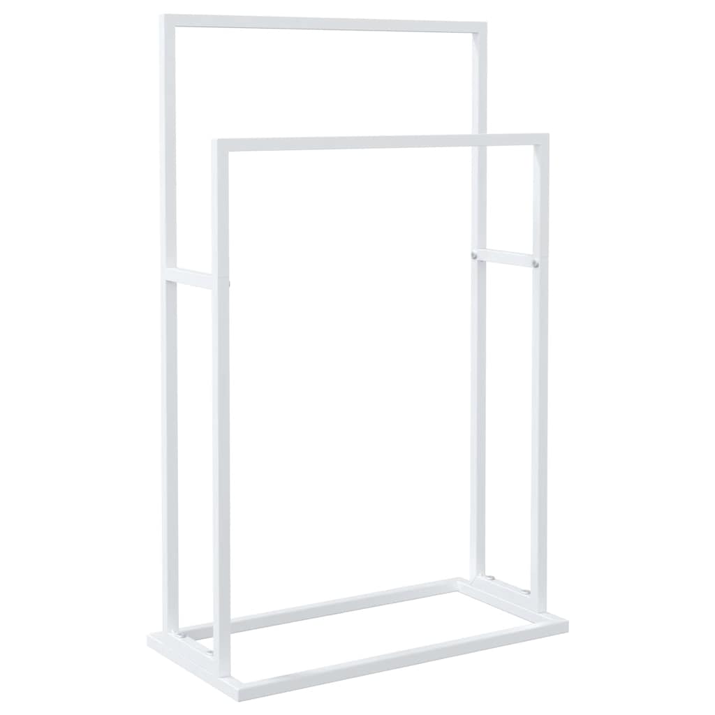Portasciugamani Autoportante Bianco 48x24x78,5 cm in Ferro