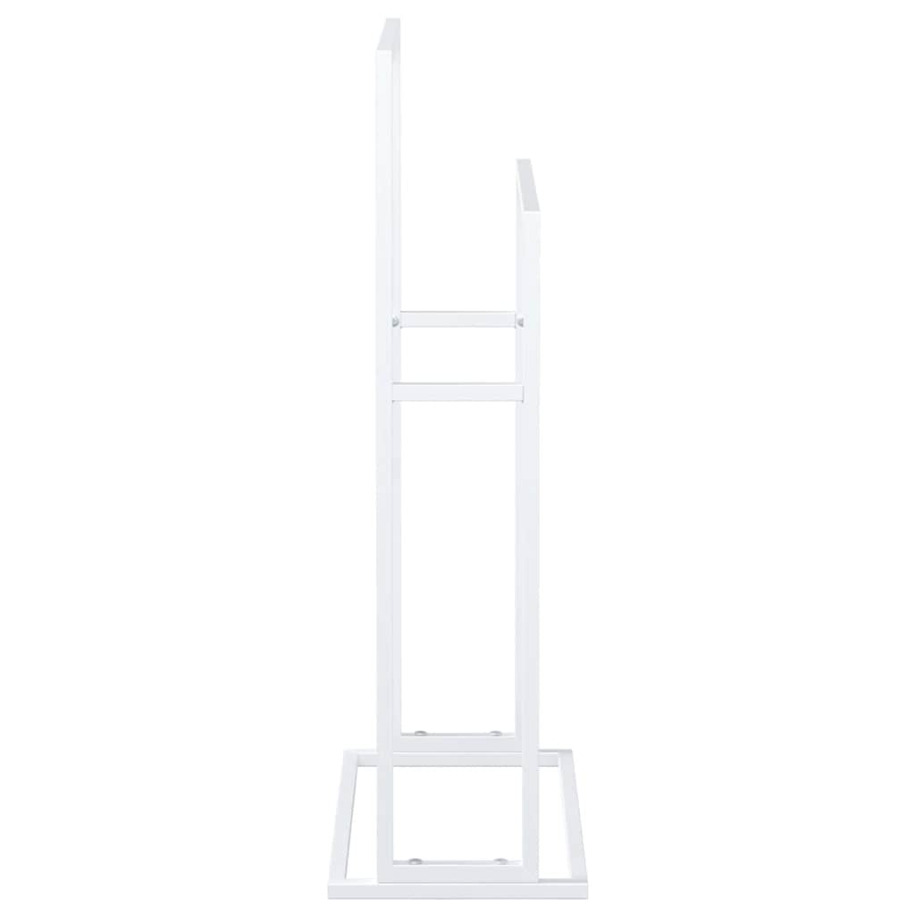 Portasciugamani Autoportante Bianco 48x24x78,5 cm in Ferro