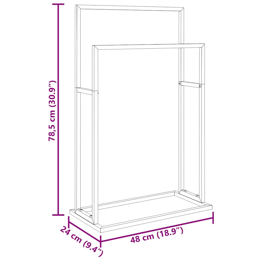 Portasciugamani Autoportante Bianco 48x24x78,5 cm in Ferro