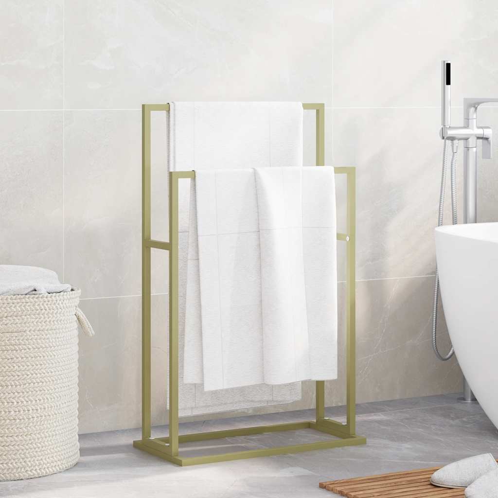 Portasciugamani da Pavimento Oro 48x24x78,5 cm in Ferro