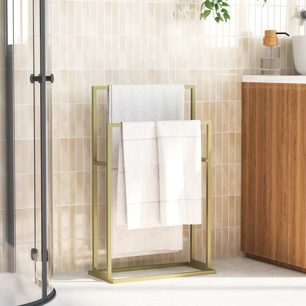 Portasciugamani da Pavimento Oro 48x24x78,5 cm in Ferro