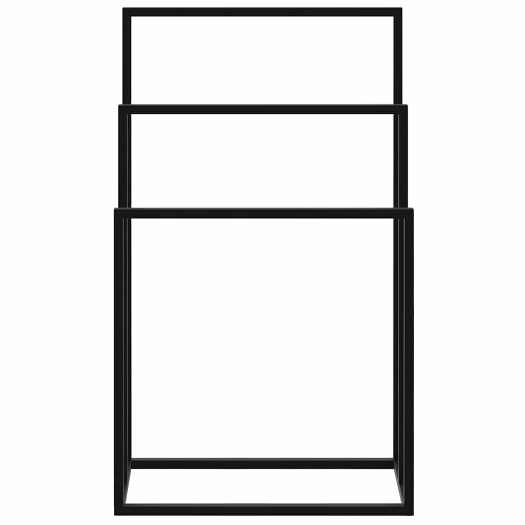 Portasciugamani da Pavimento Nero 48x24x79cm in Ferro