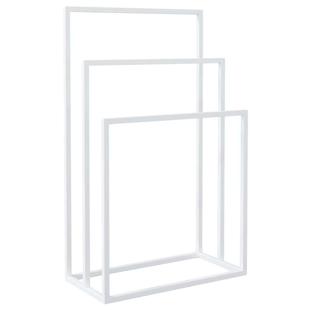 Portasciugamani da Pavimento Bianco 48x24x79cm in Ferro