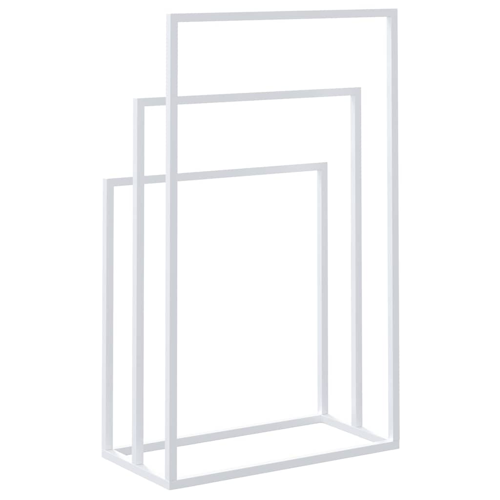 Portasciugamani da Pavimento Bianco 48x24x79cm in Ferro