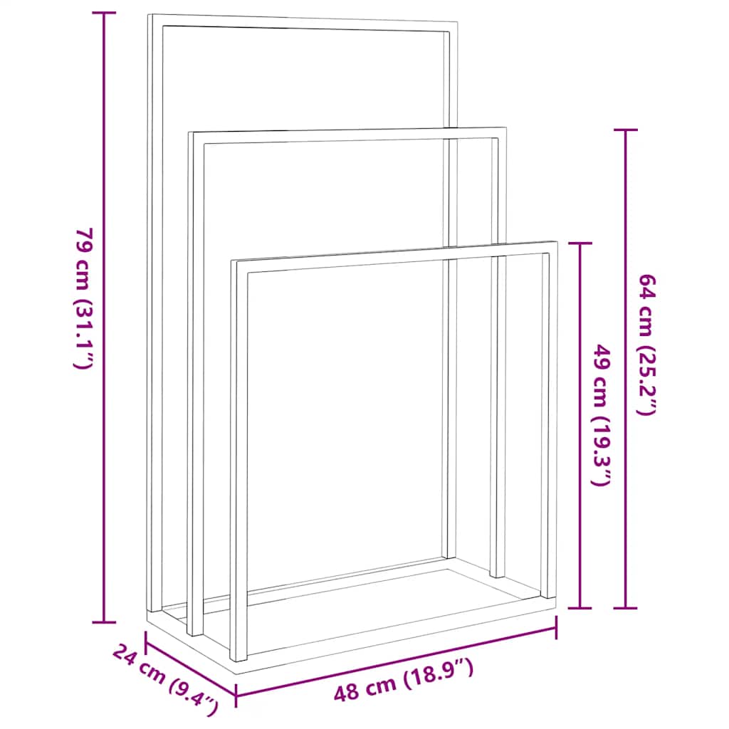 Portasciugamani da Pavimento Bianco 48x24x79cm in Ferro