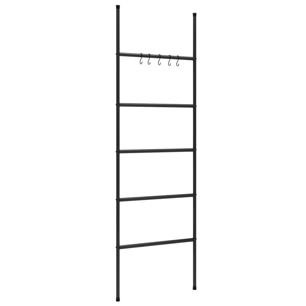 Scala portasciugamani a 5 ripiani nera 58x175 cm in ferro