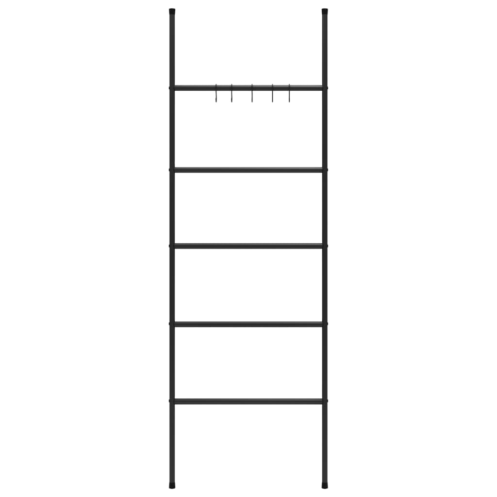Scala portasciugamani a 5 ripiani nera 58x175 cm in ferro