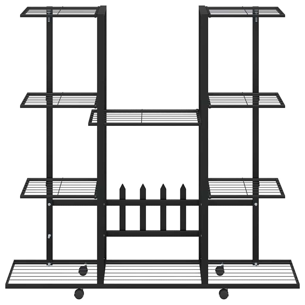 Portafiori con Ruote 94,5x24,5x91,5 cm Ferro Nero