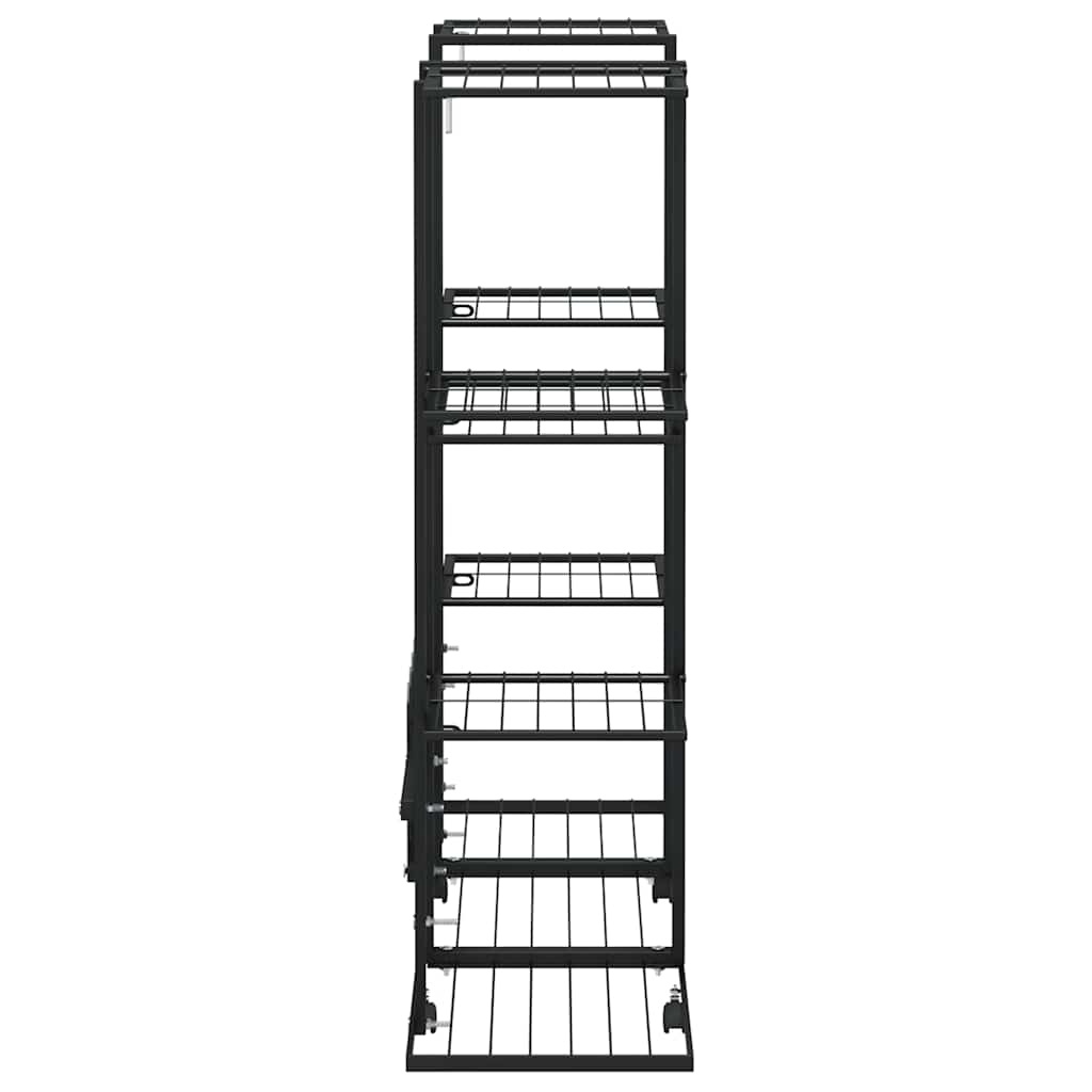 Portafiori con Ruote 94,5x24,5x91,5 cm Ferro Nero