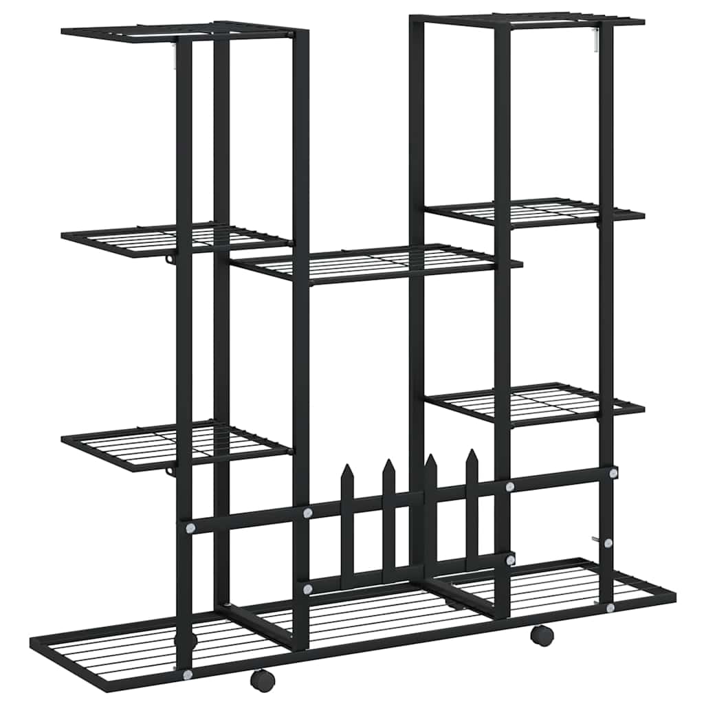 Portafiori con Ruote 94,5x24,5x91,5 cm Ferro Nero