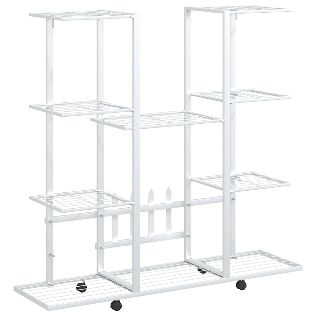 Portafiori con Ruote 94,5x24,5x91,5 cm Ferro Bianco