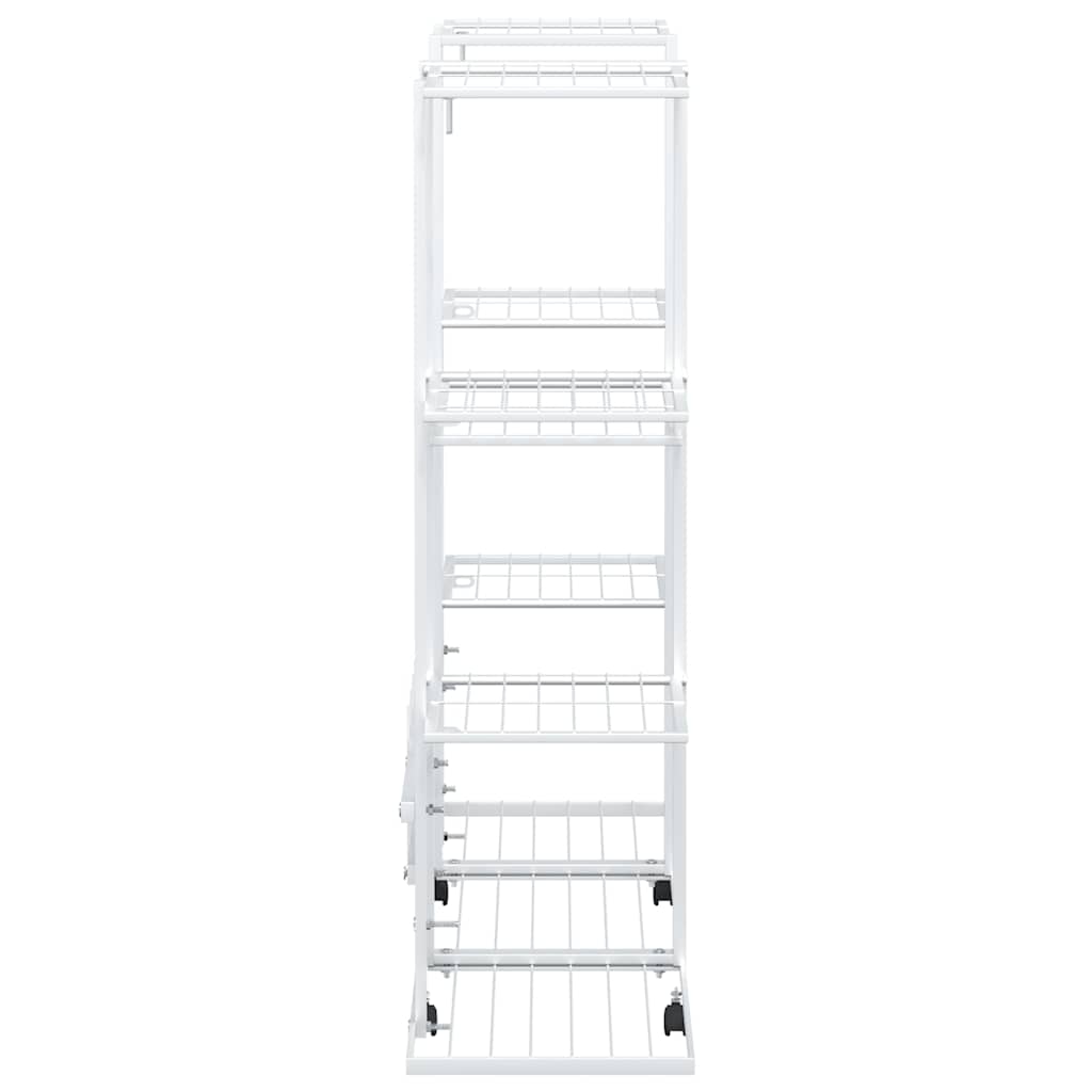 Portafiori con Ruote 94,5x24,5x91,5 cm Ferro Bianco