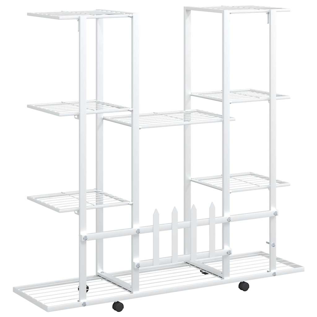 Portafiori con Ruote 94,5x24,5x91,5 cm Ferro Bianco