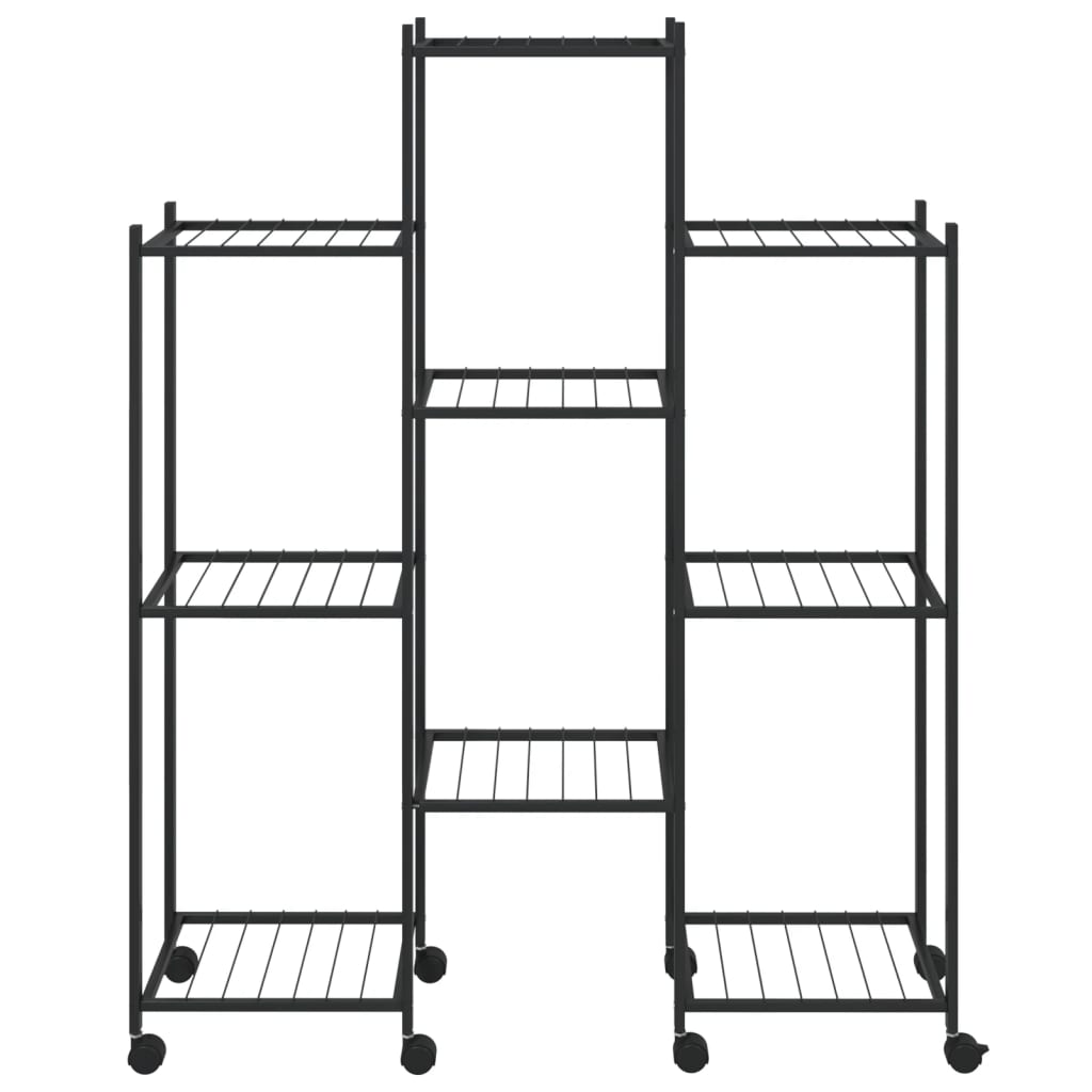 Portafiori con Ruote 83x25x103,5 cm Ferro Nero