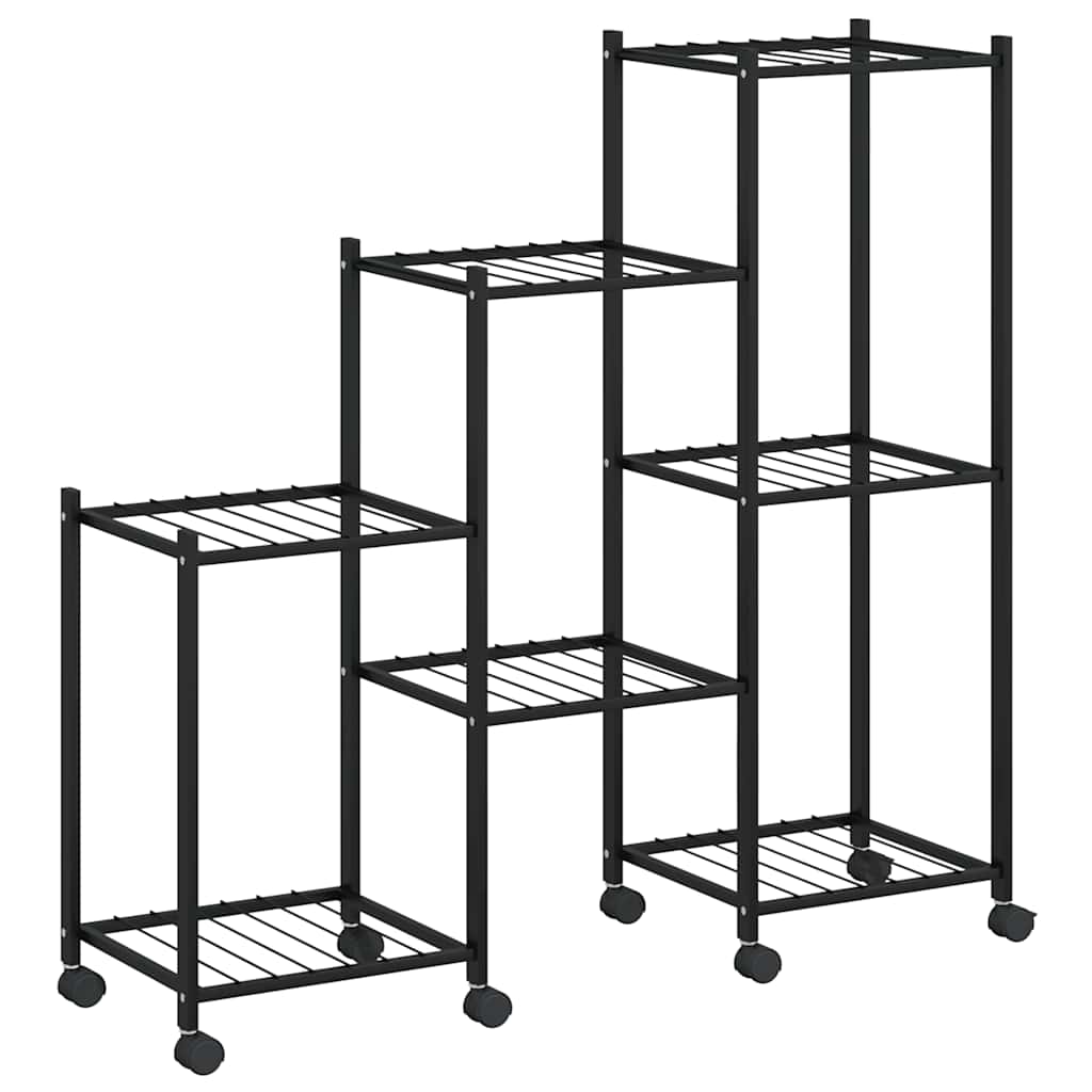 Portafiori con Ruote 83x25x83,5 cm Ferro Nero