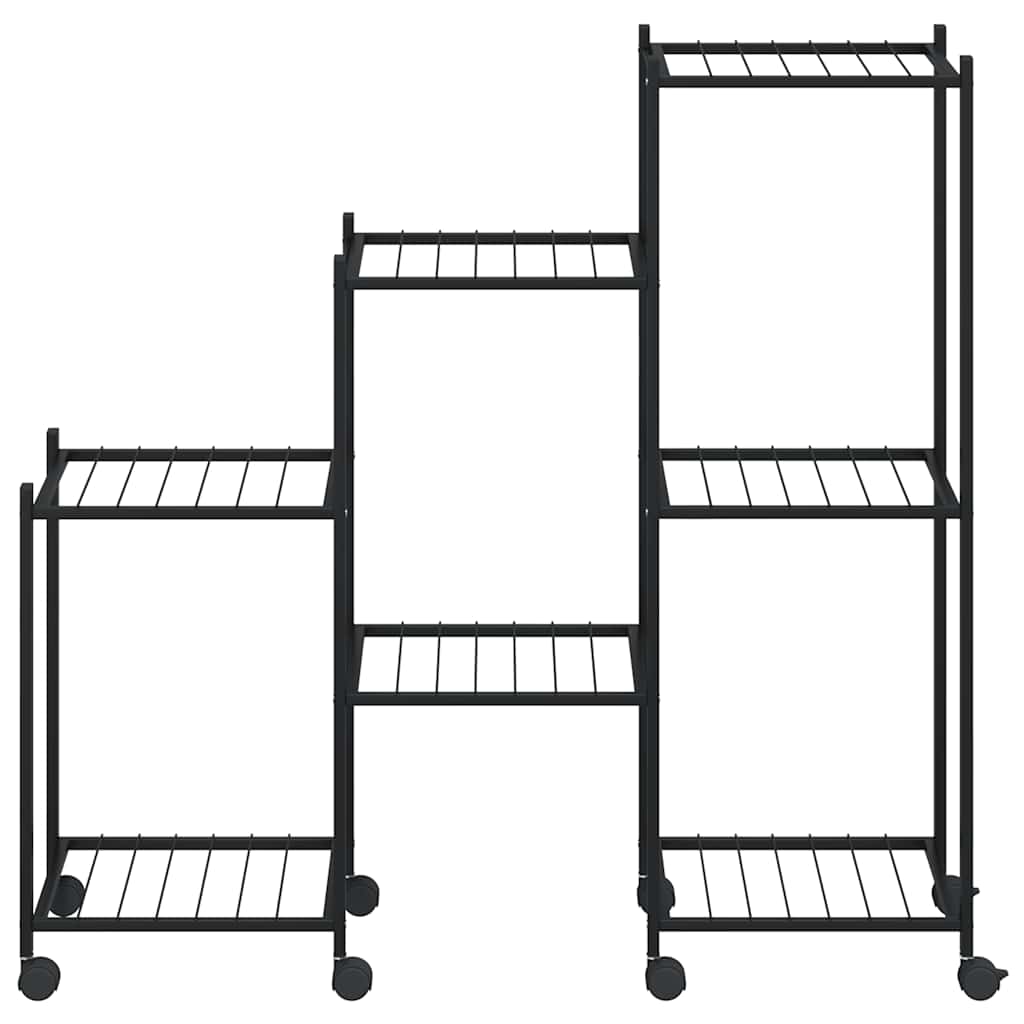 Portafiori con Ruote 83x25x83,5 cm Ferro Nero