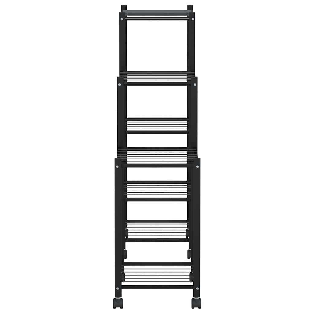 Portafiori con Ruote 83x25x83,5 cm Ferro Nero