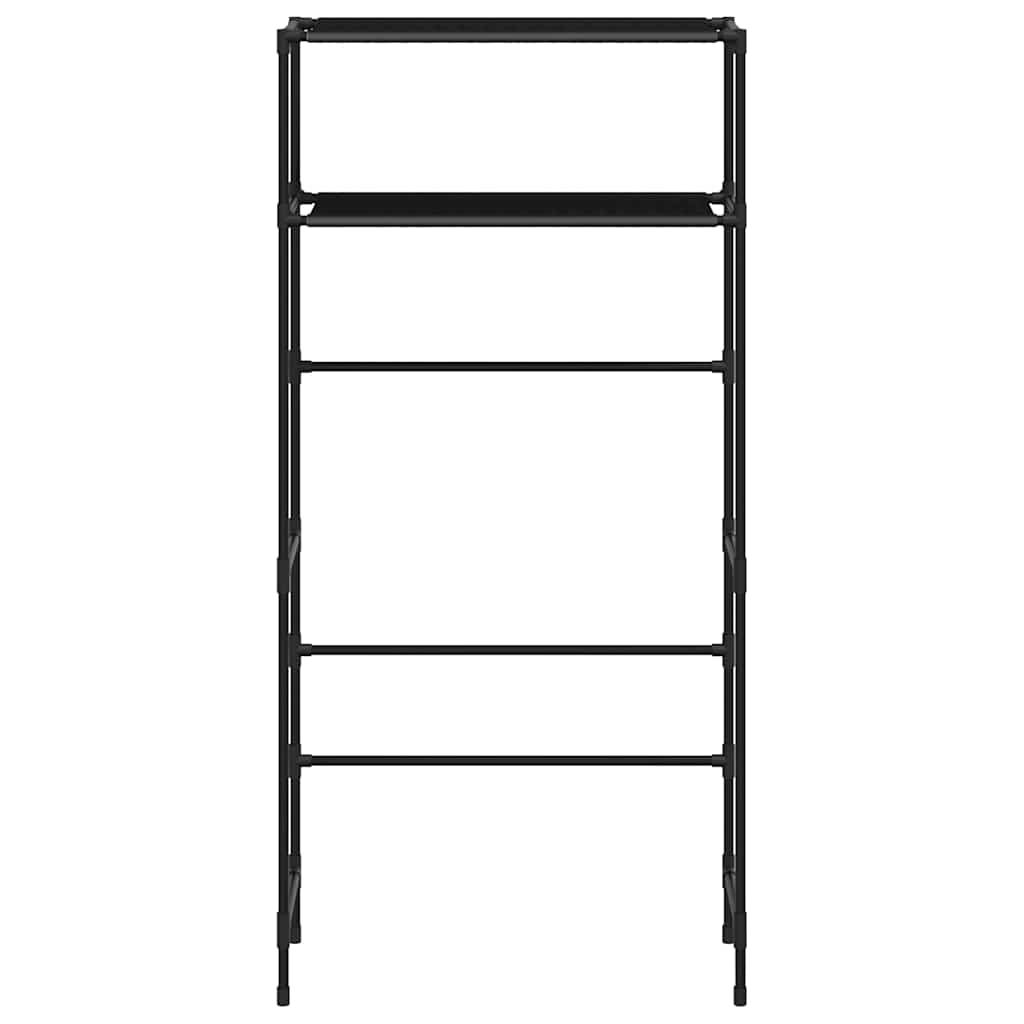 Rastrelliera per Lavatrice a 2 Livelli Nera 69x28x143 cm Ferro