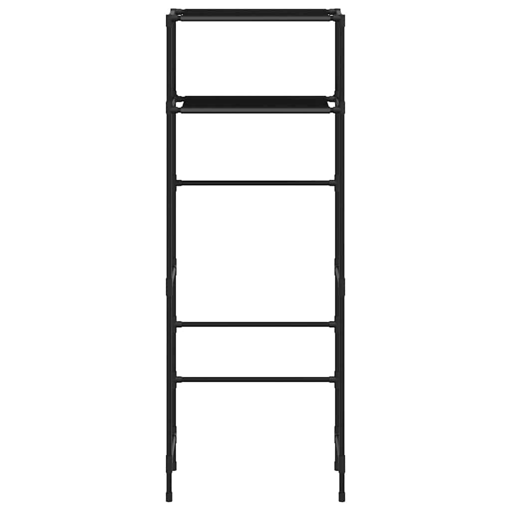 Rastrelliera per Bagno a 2 Livelli Nera 53,5x28x143 cm Ferro