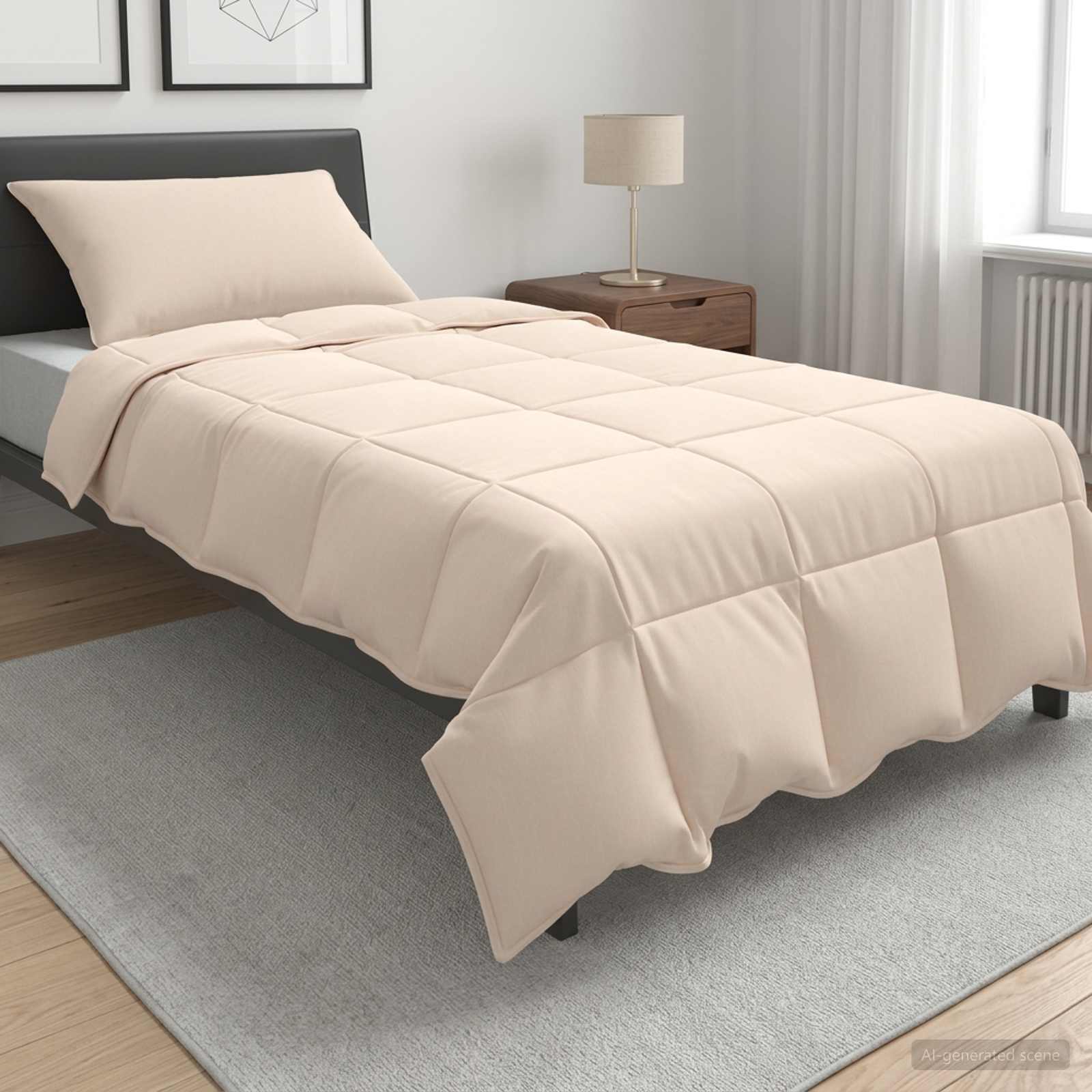 Set di Piumoni 2 pz 155 x 200 cm Tutte le stagioni Beige