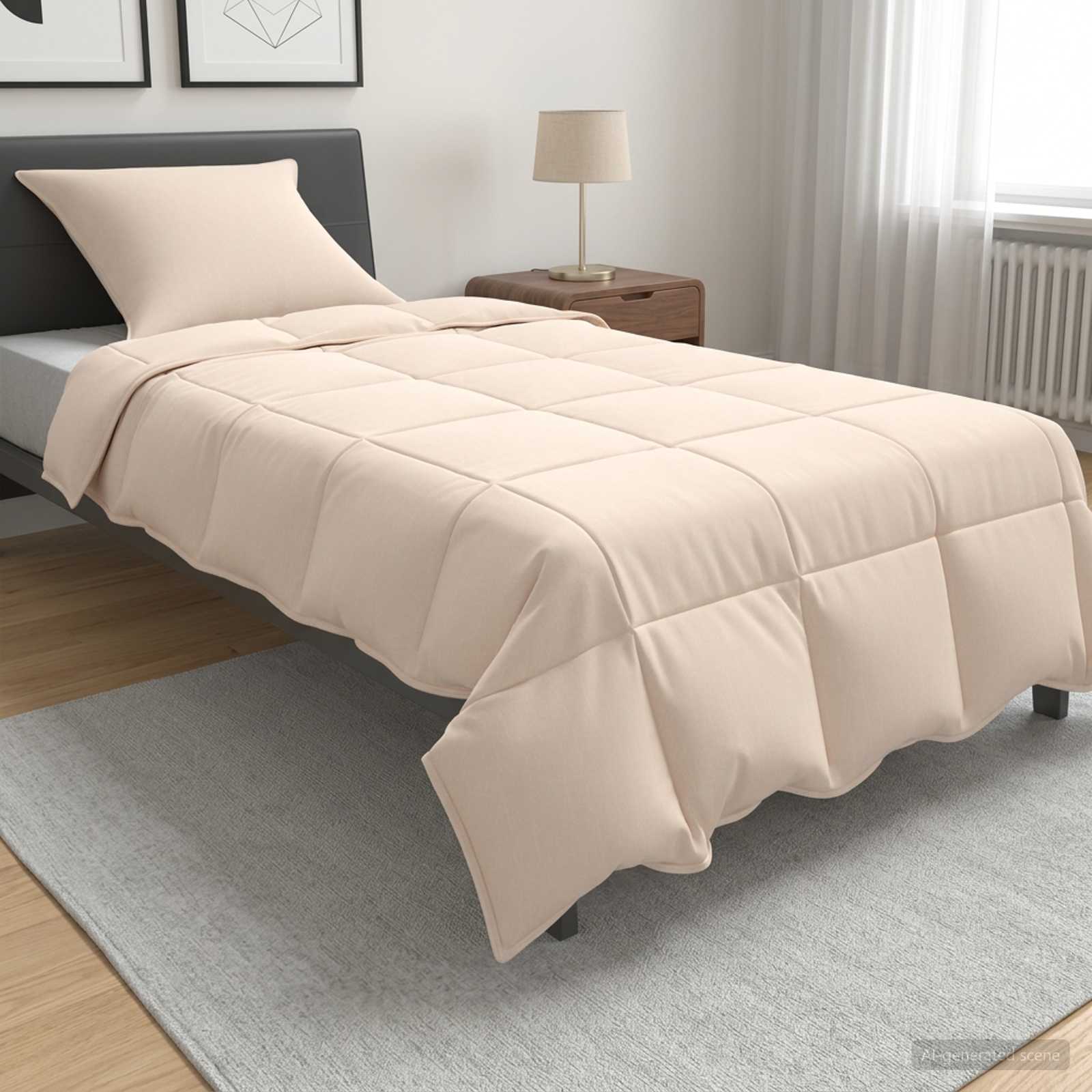 Set di Piumoni 2 pz 155 x 200 cm Tutte le stagioni Beige