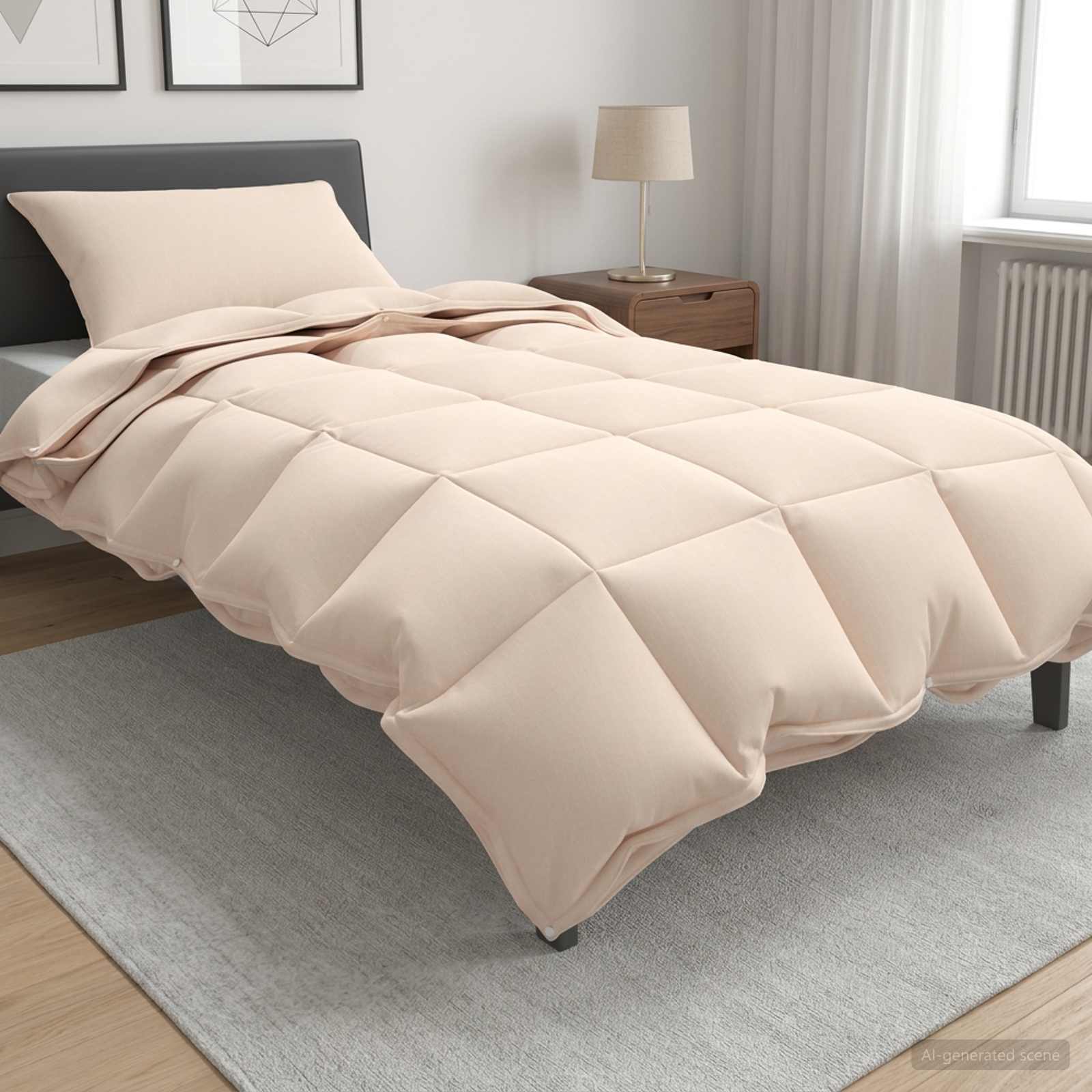 Set di Piumoni Beige 140 x 200 cm Cotone, Kapok, Poliestere