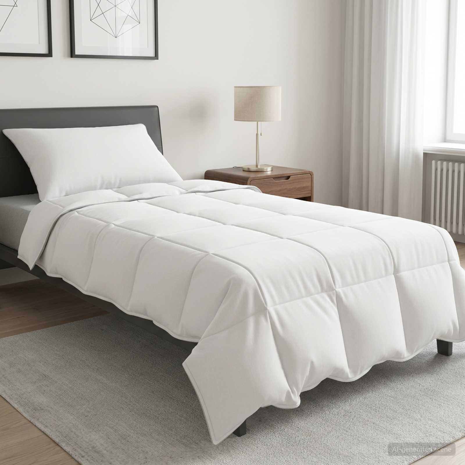 Set di Piumoni 2 pz 135 x 200 cm Inverno Bambù Bianco