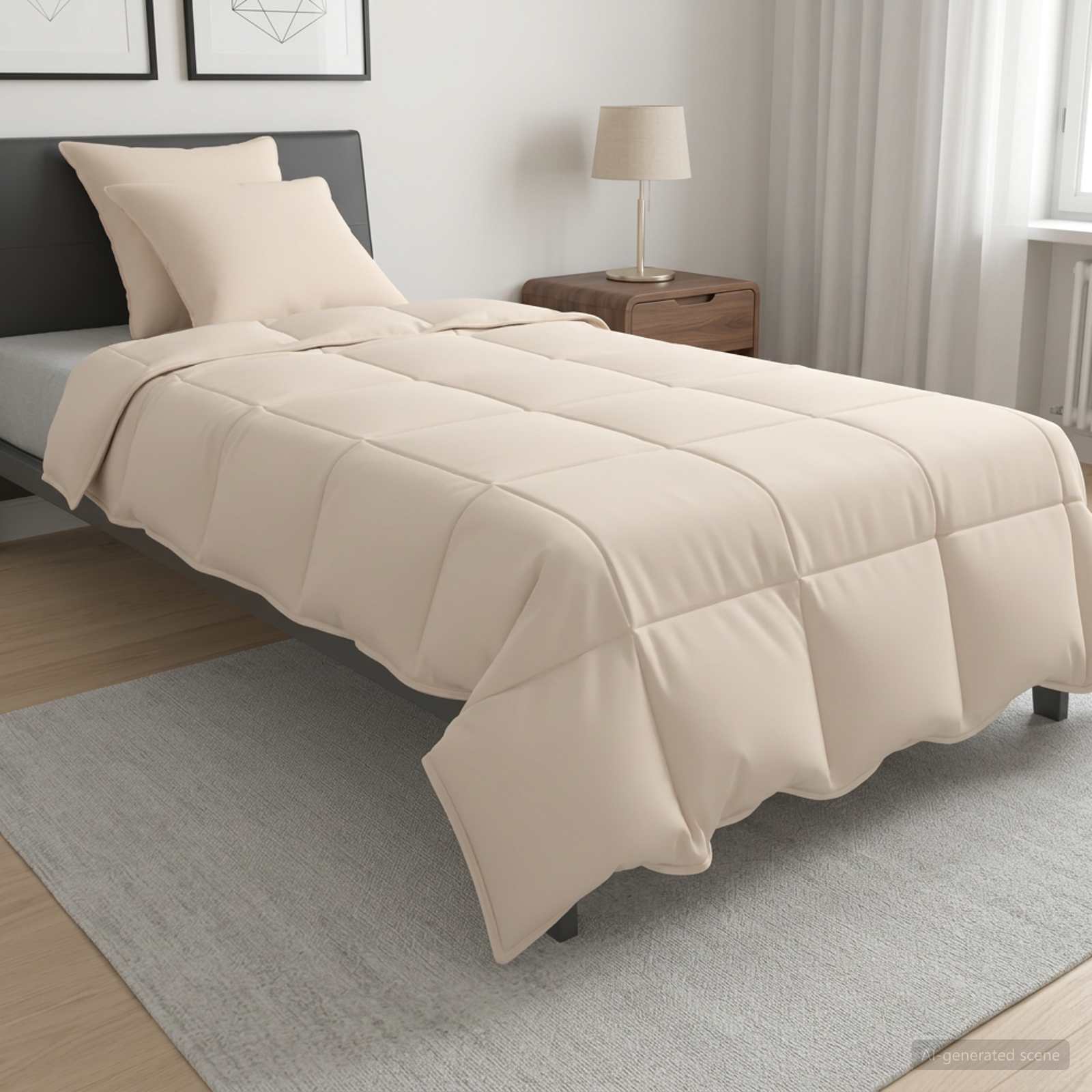 Set di Piumoni 2 pz 140 x 220 cm Tutte le stagioni Beige