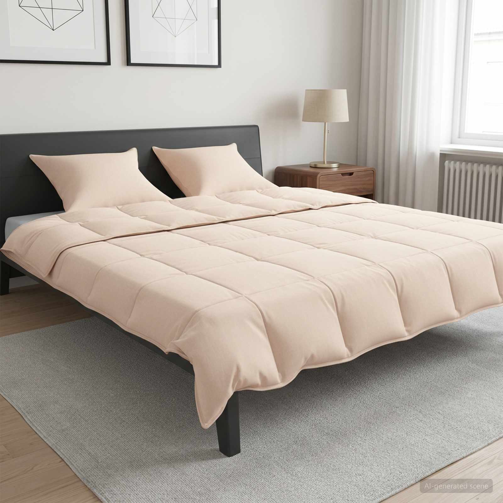 Set di Piumoni 2 pz 260 x 240 cm Tutte le stagioni Beige