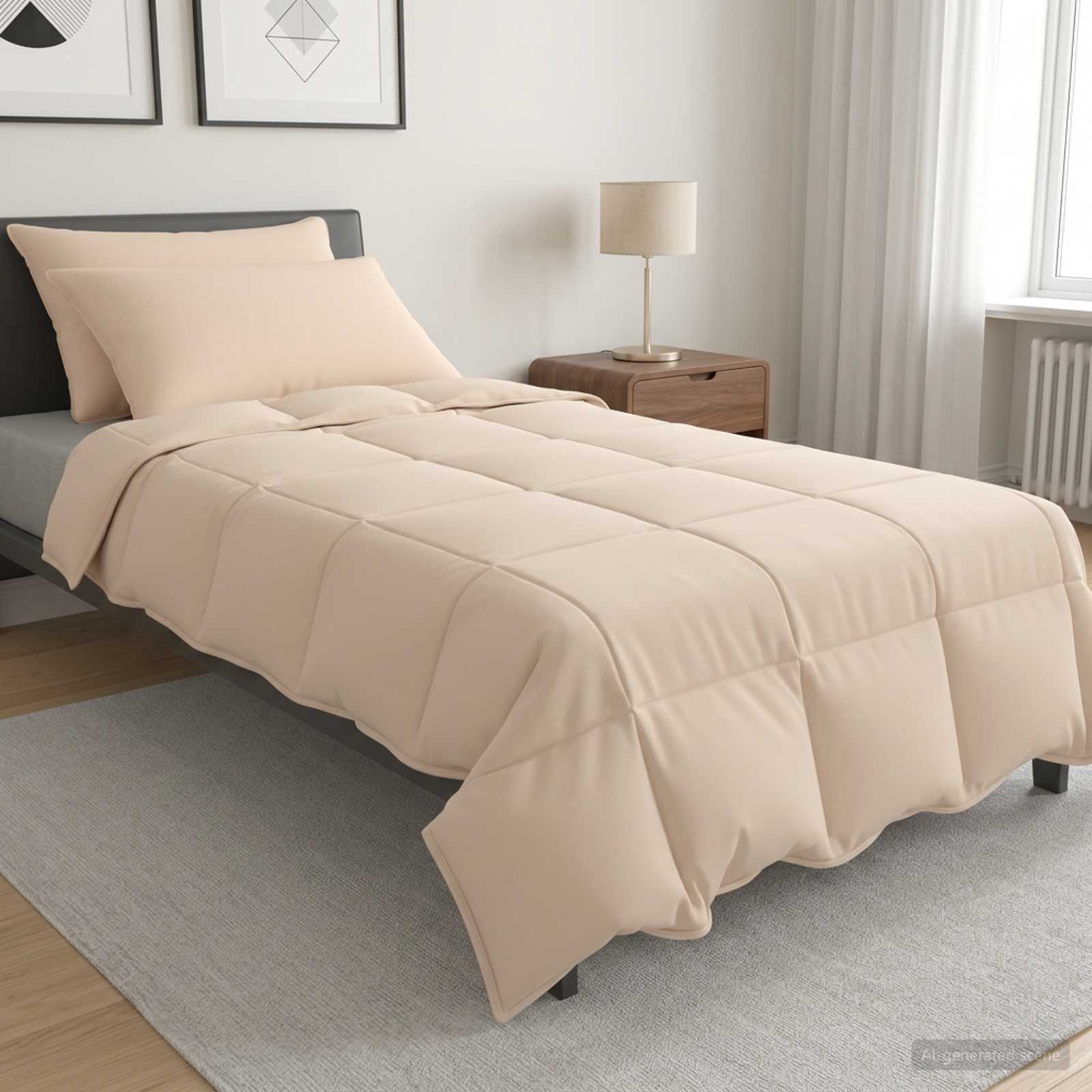 Set di Piumoni 2 pz 140 x 220 cm 250 gsm Kapok Naturale Beige